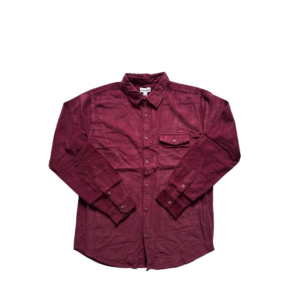 Abound Mens Corduroy Button Down Shirt XL Burgundy London AB477185MN New